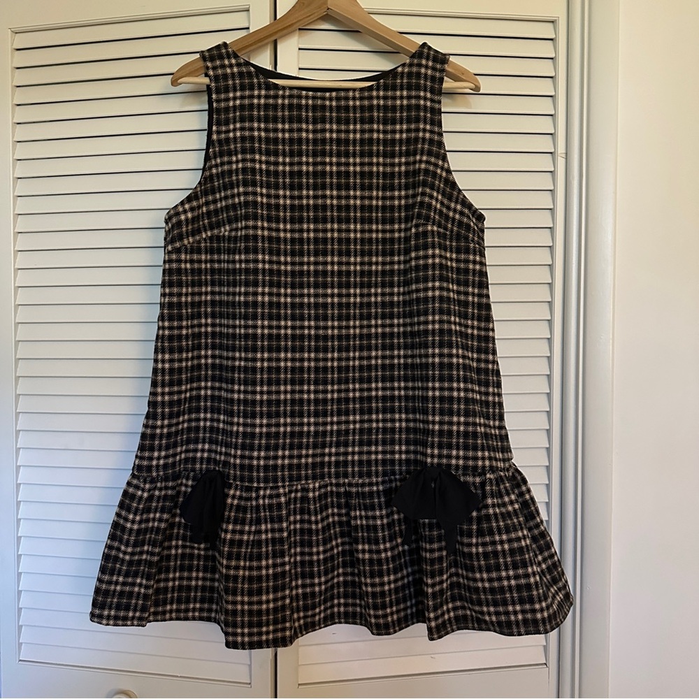 Cider Boat Neck Tartan Bowknot Mini Dress Perfect Fall Dress